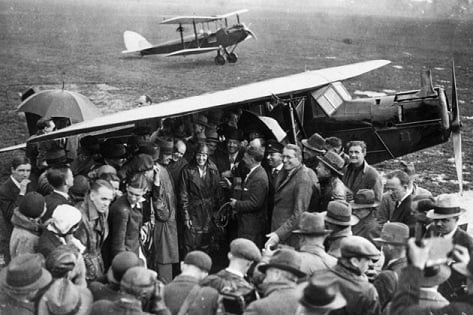 This is Earhart before she leaves for a voyage. (http://949whom.com/amelia-earhart-celebration-in-a ())